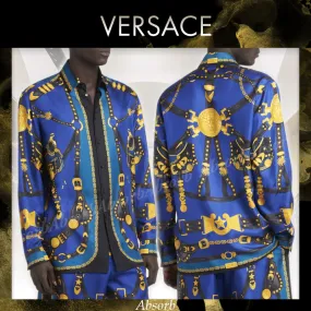 VERSACE  |Silk Street Style Long Sleeves Luxury Shirts