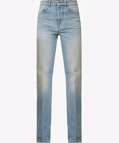 VICTORIA BECKHAM Womens Pale Blue Wash Julia high-rise slim-leg denim jeans