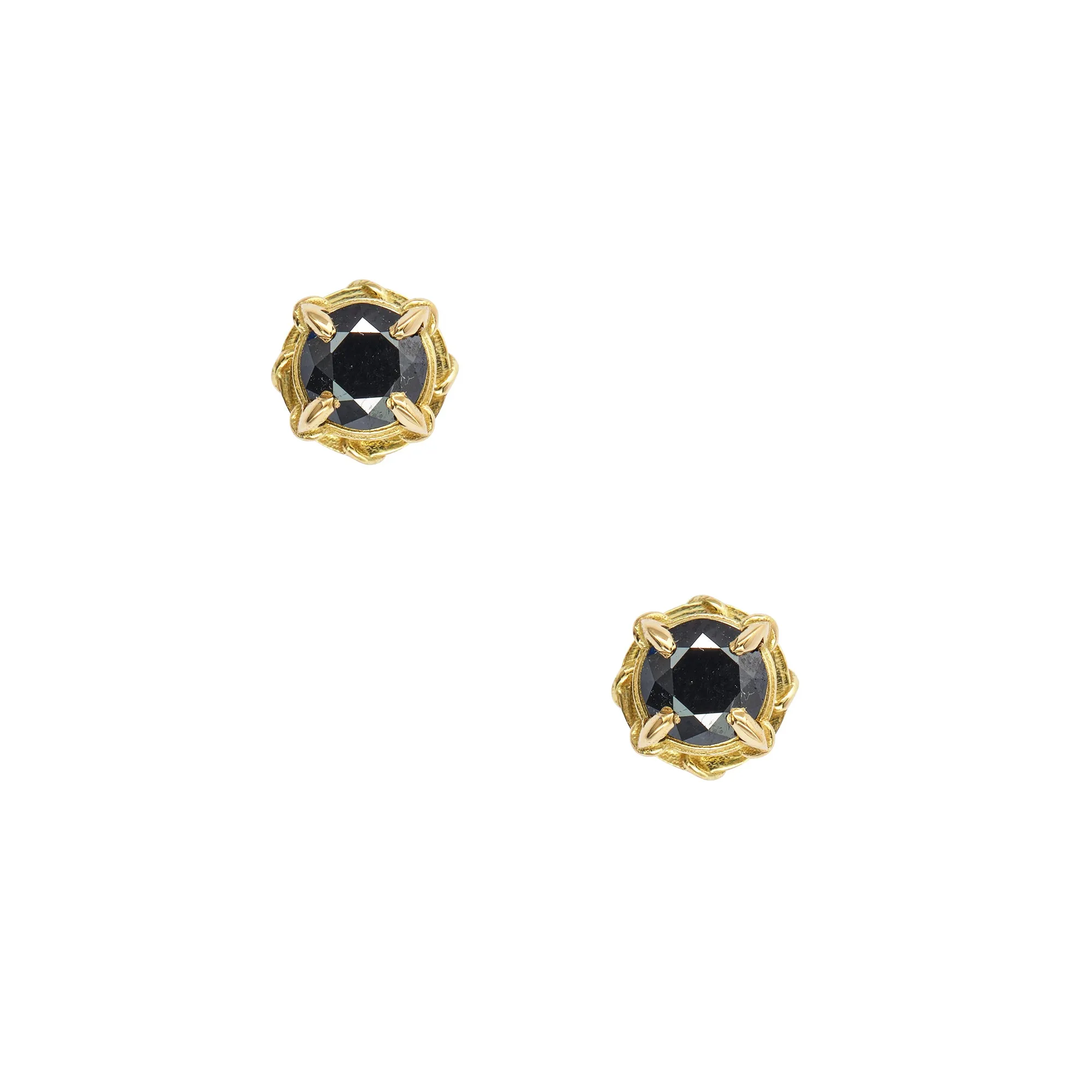 VINE & THORN STUDS, 5MM BLACK DIAMOND