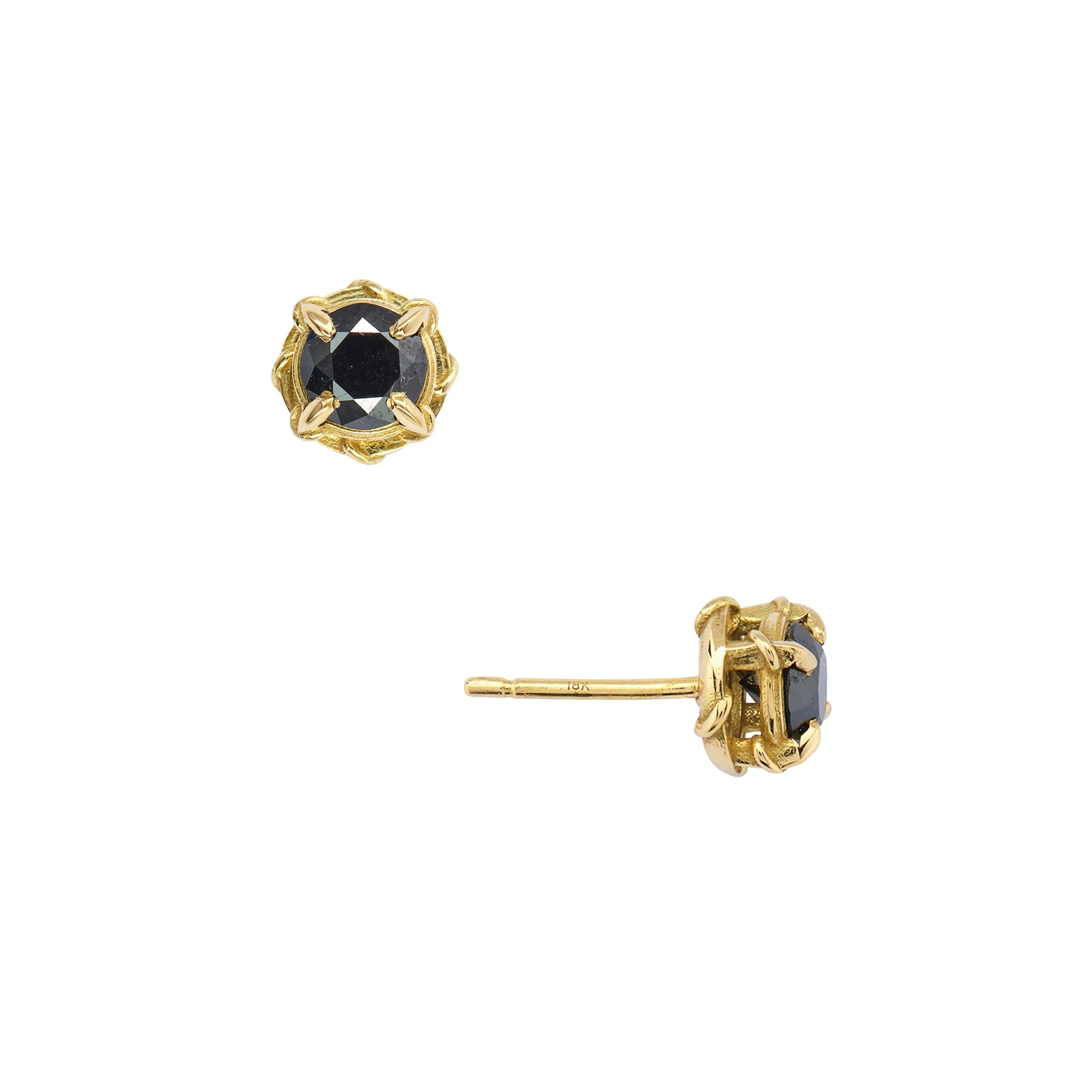 VINE & THORN STUDS, 5MM BLACK DIAMOND