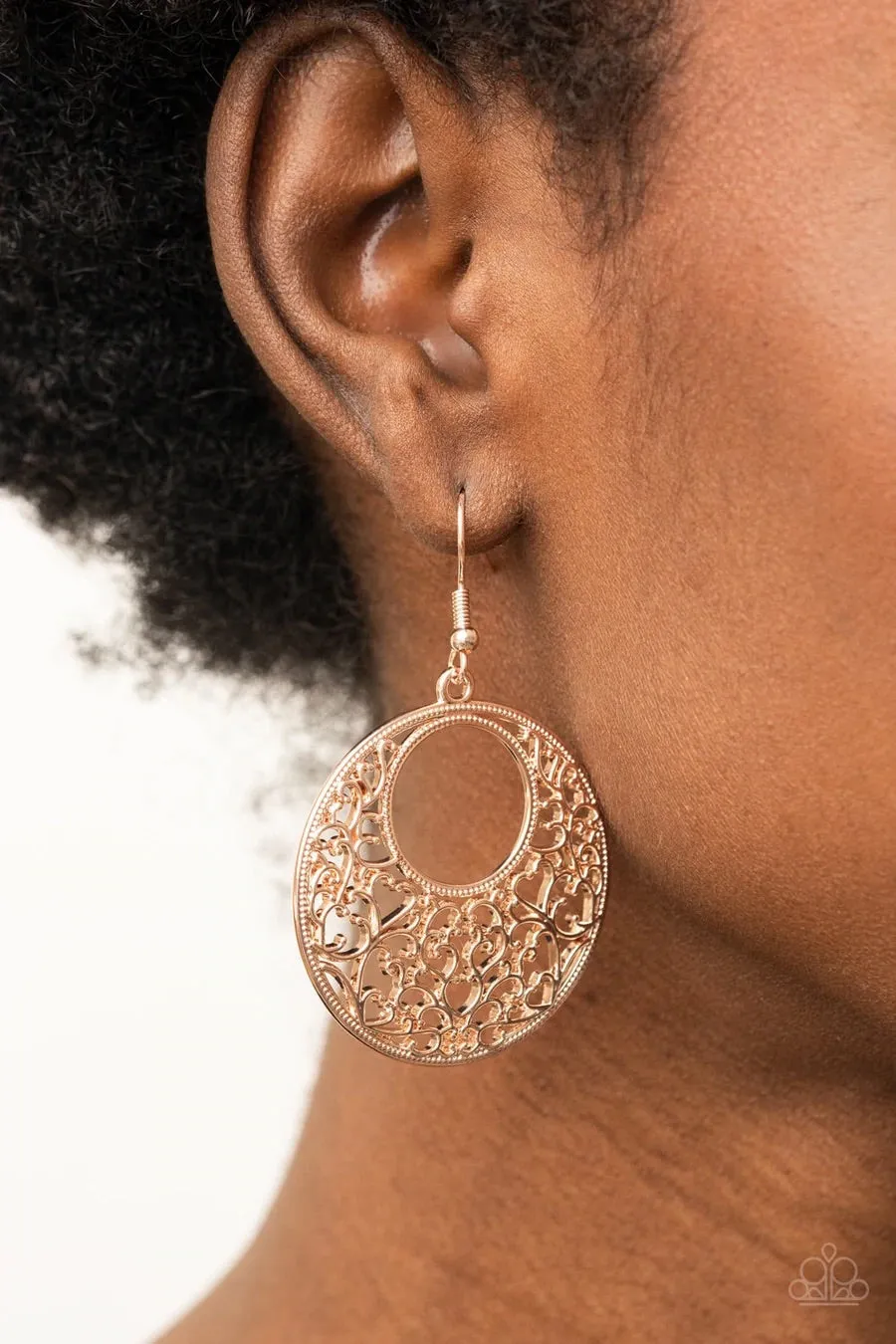 Vineyard Romance - Rose Gold Earrings Paparazzi