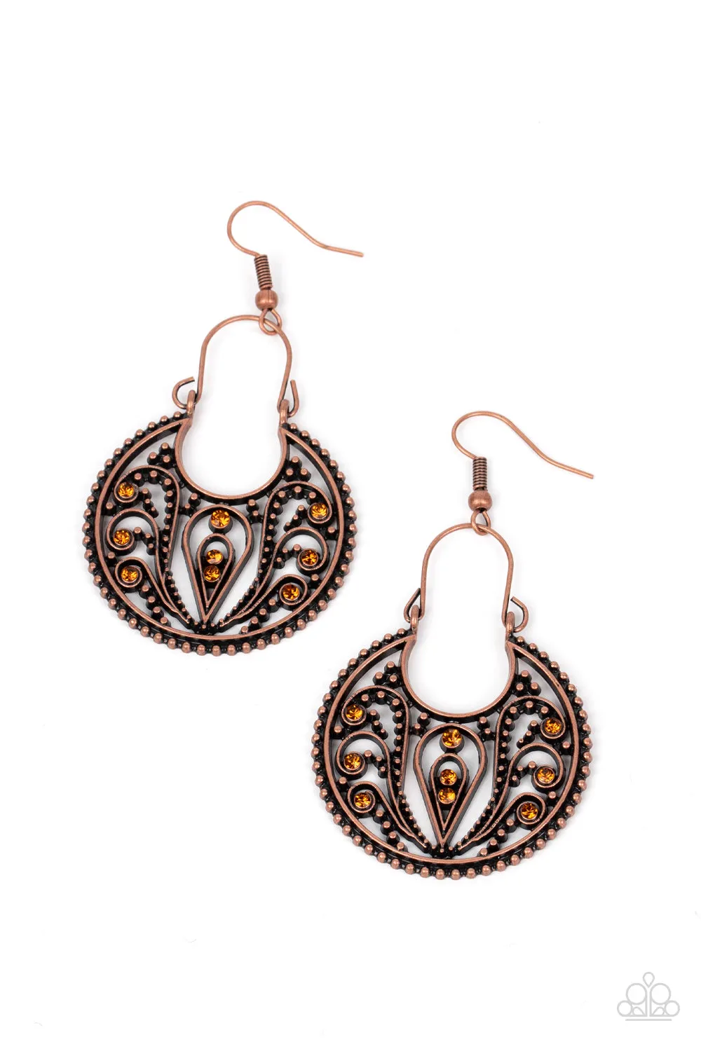 Vineyard Villa - Copper ~ Paparazzi Earrings