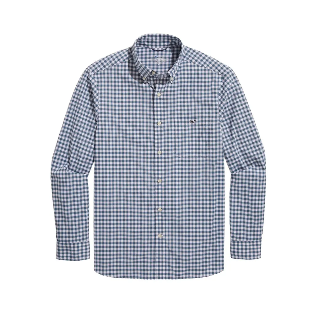 Vineyard Vines Gingham On-The-Go Long Sleeve Button Down Shirt