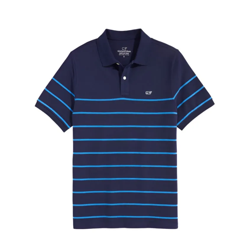 Vineyard Vines Mens Heritage Breton Stripe Pique Short Sleeve Polo