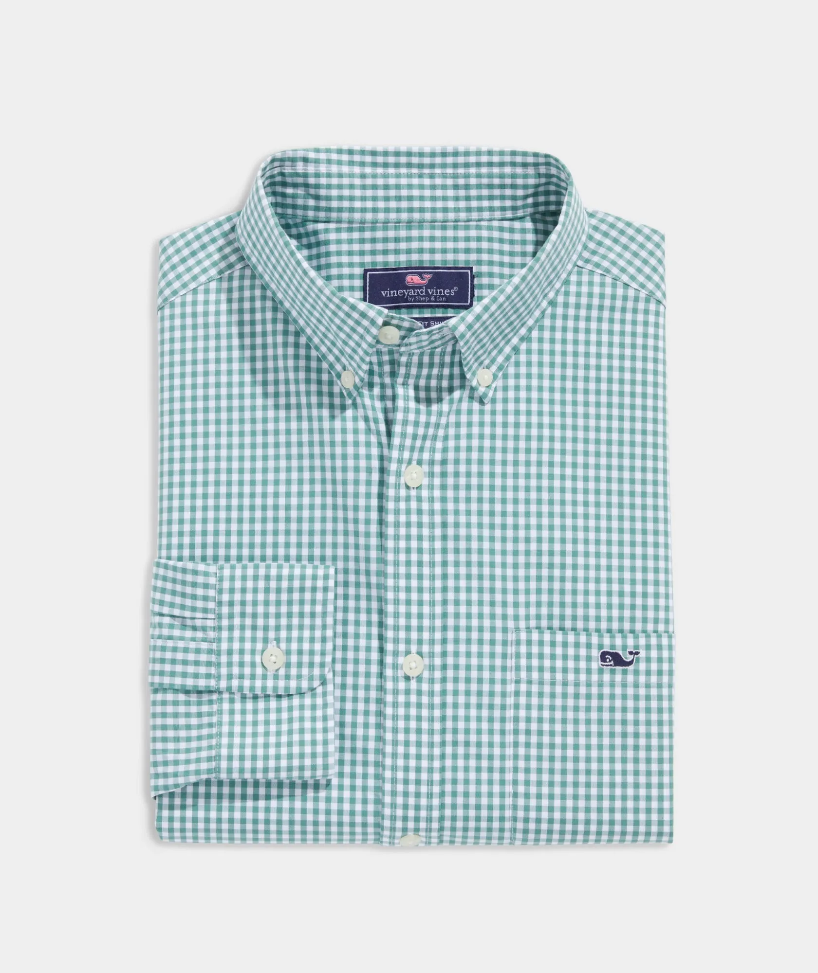 Vineyard Vines Mens Stretch Cotton Gingham Long Sleeve Shirt