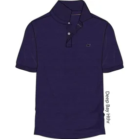 Vineyard Vines Men's Stretch Pique Heather Polo 1K2111 Deep Bay