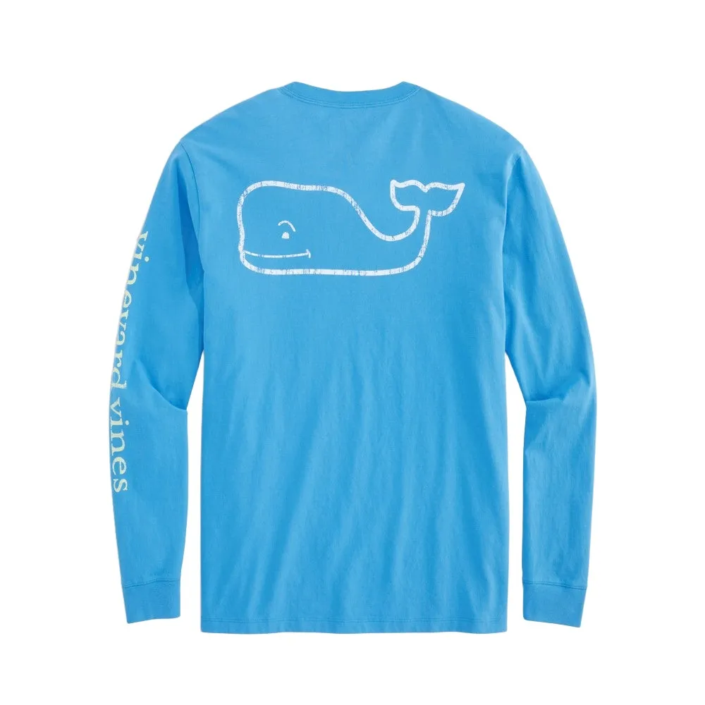 Vineyard Vines Mens Two Tone Vintage Whale Long Sleeve Pocket T-Shirt