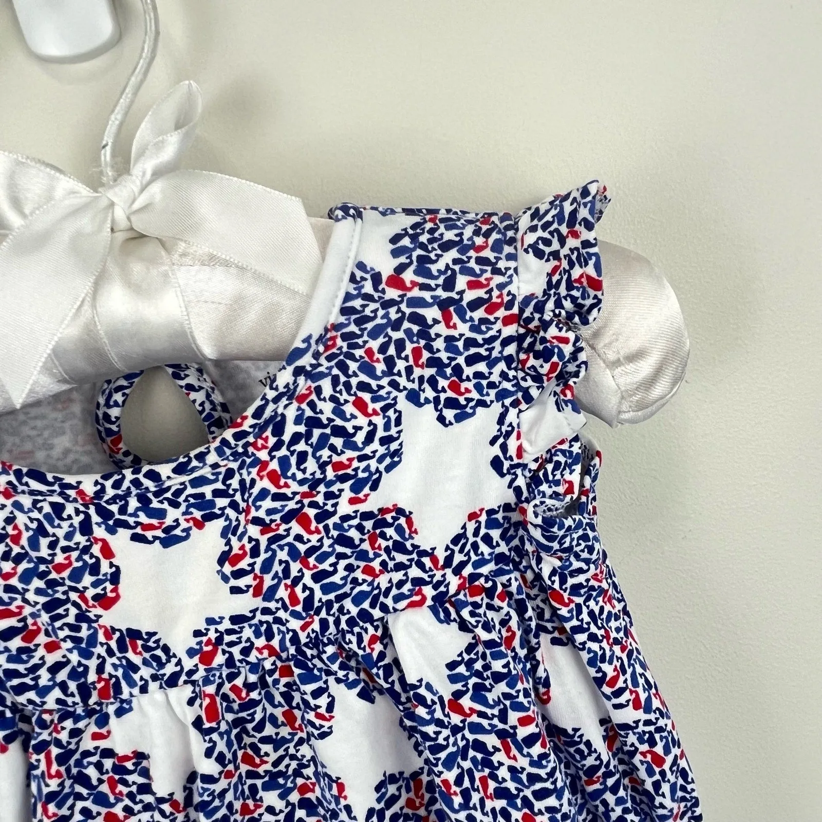 Vineyard Vines Pima Cotton Whale Stars Bubble Romper 6-12 Months