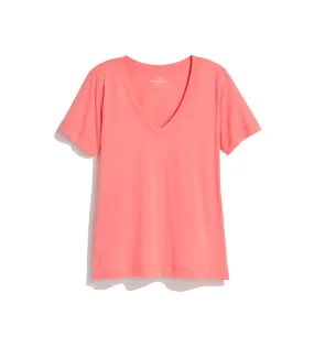 Vineyard Vines Womens Clean Jersey V-Neck Short Sleeve T-Shirt