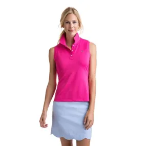 Vineyard Vines Women's Sleeveless Performance Pique Polo 2K1355 Rhododendron