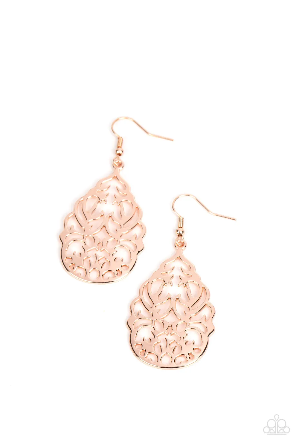 Vineyard Vista - Rose Gold ~ Paparazzi Earrings