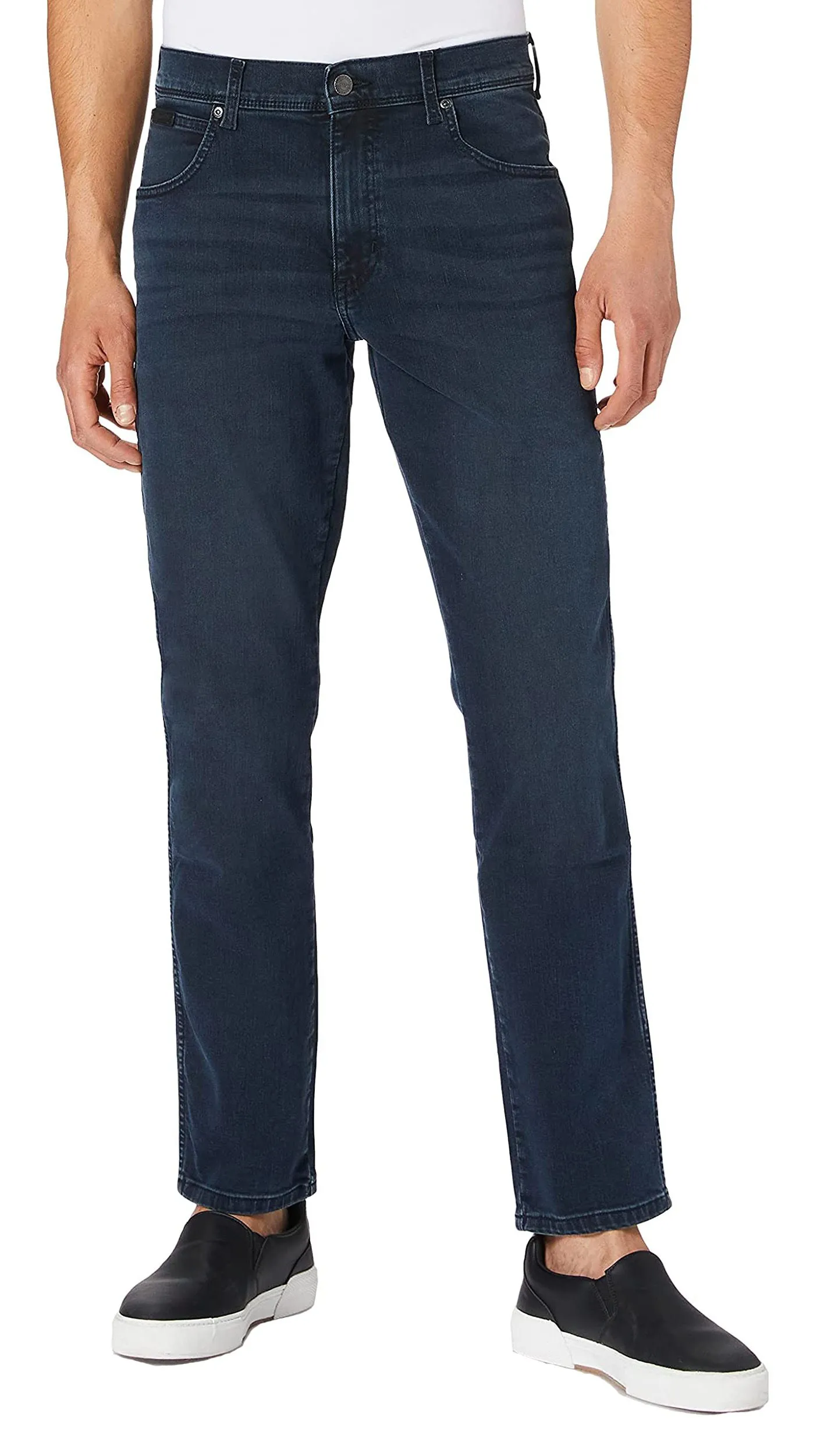 Wrangler Texas Slim Stretch Denim Jeans Bruised River