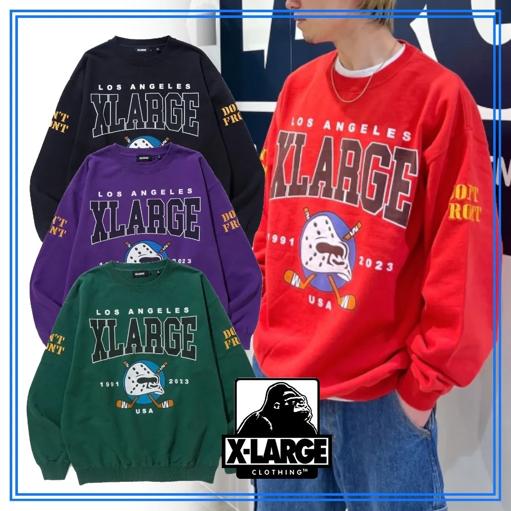 X-Large  |Crew Neck Unisex Street Style Collaboration Long Sleeves