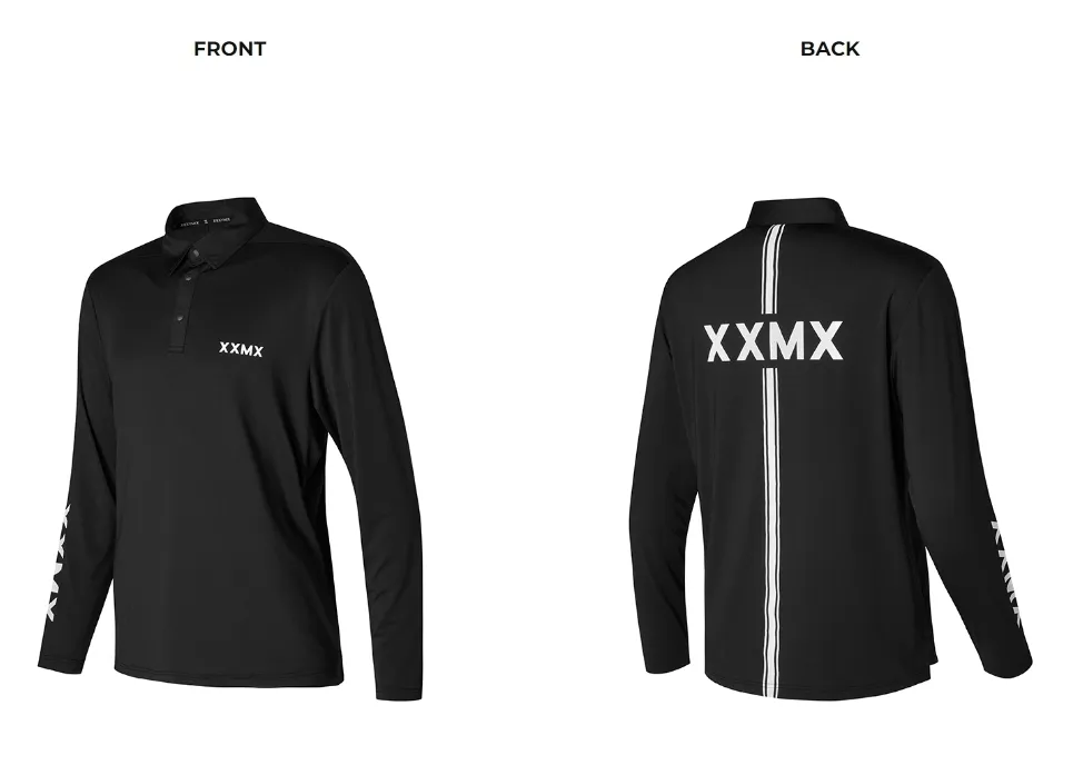 XEXYMIX  |Street Style Long Sleeves Plain Logo Polos