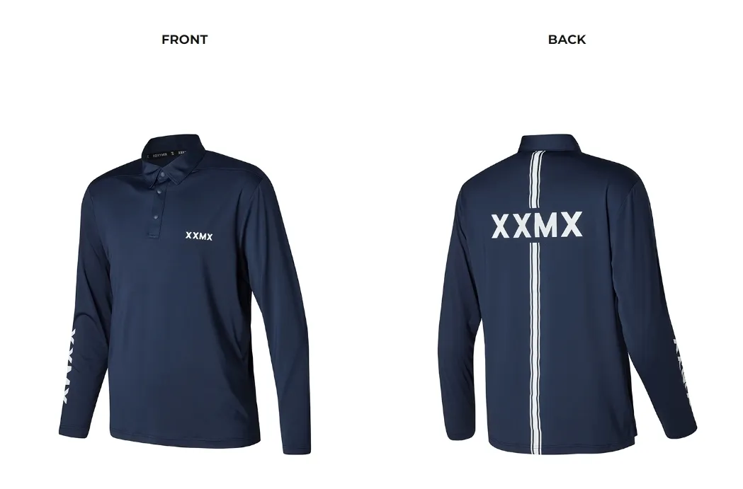 XEXYMIX  |Street Style Long Sleeves Plain Logo Polos