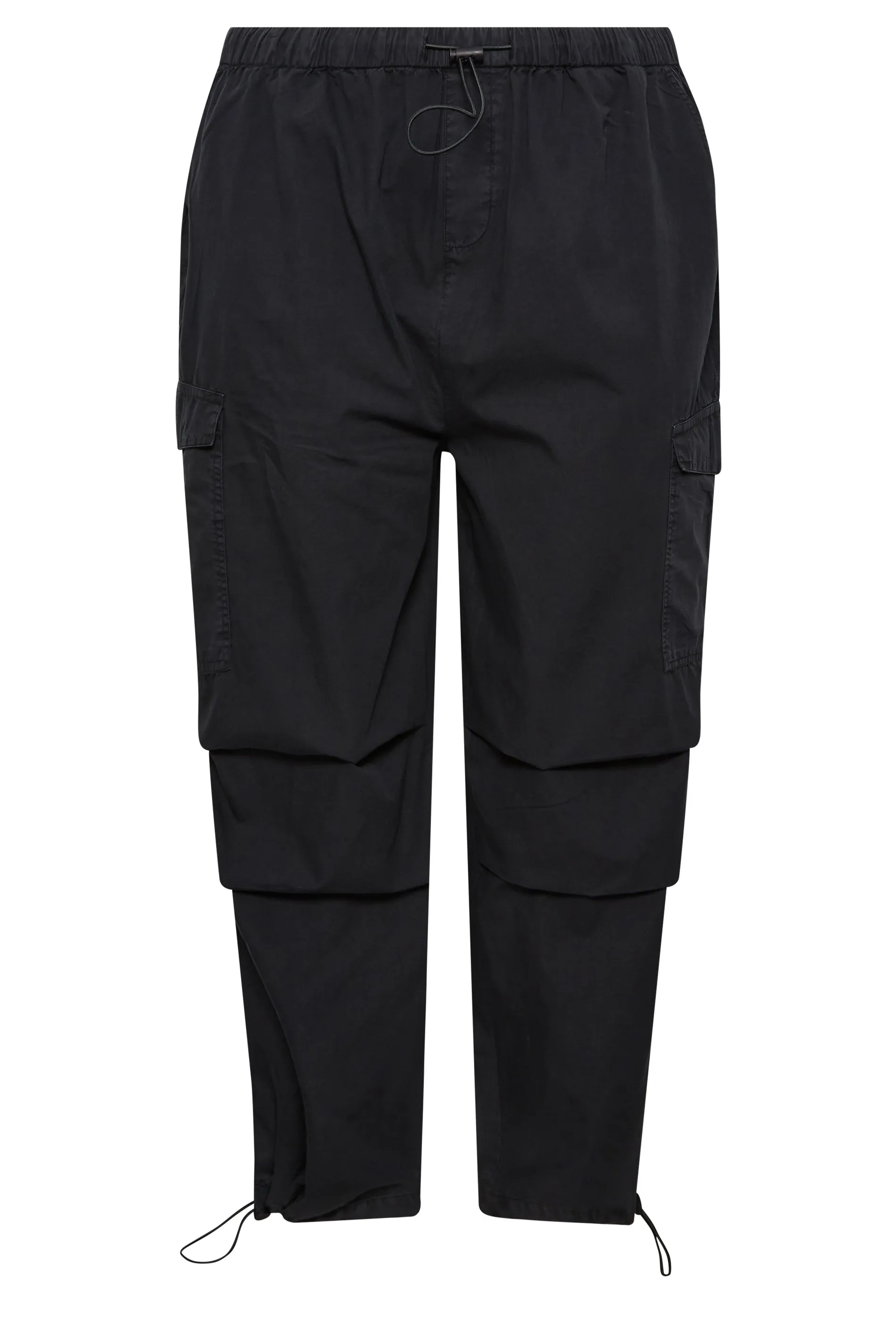 YOURS Curve Black Cargo Parachute Trousers