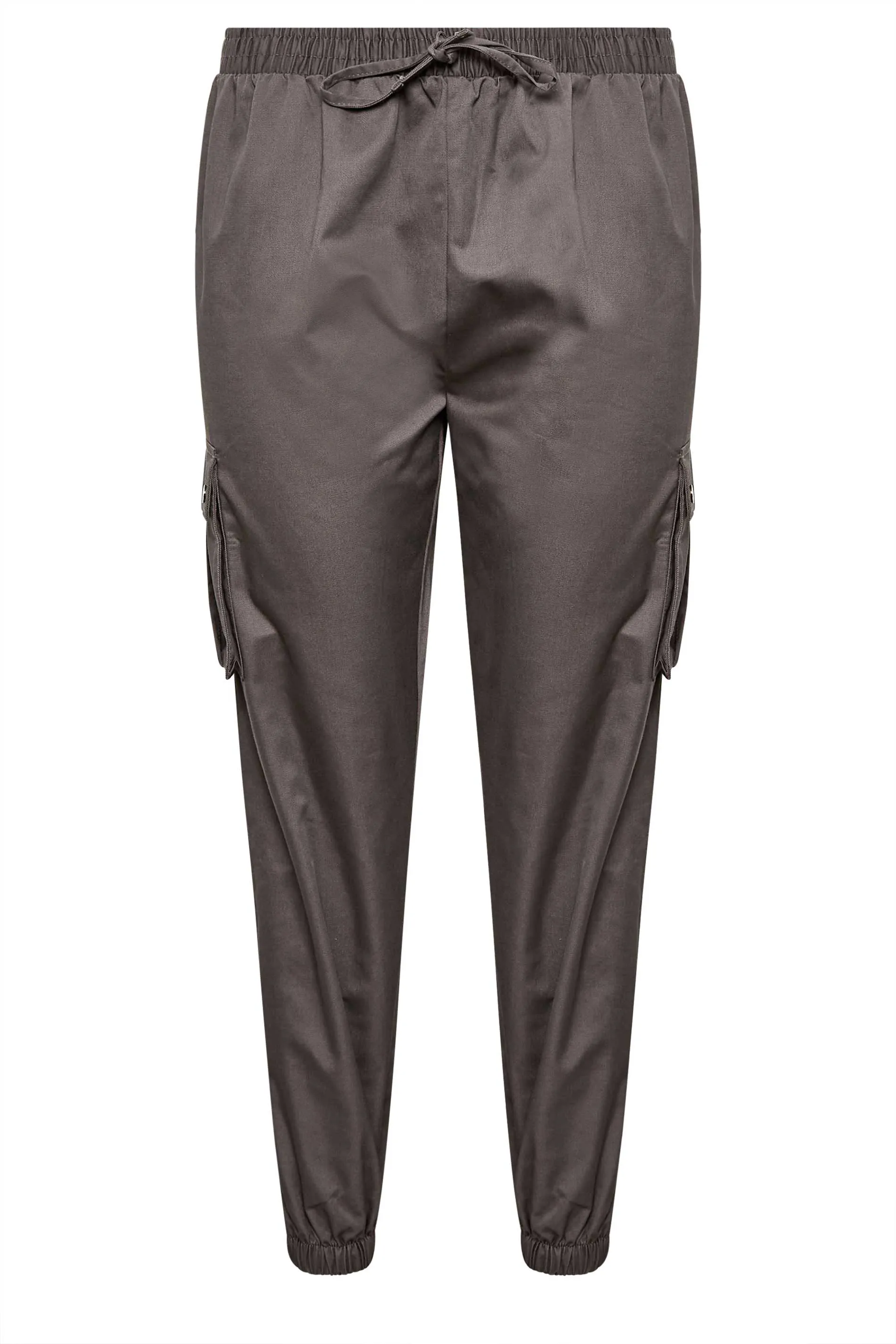 YOURS Curve Grey Cuffed Cargo Trousers